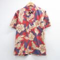 カハラ 半袖ハワイアンシャツ ハイビスカス レッド M | 古着