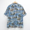 ピエールカルダン 90s 半袖シャツ ヤシの木 ブルー L | 古着