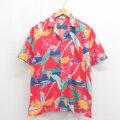 ラコステ 90s 半袖シャツ ハワイアン レッド メンズL相当 | 古着