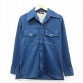 【20%OFF】M★古着 長袖 シャツ ジャケット メンズ 80年代 80s 紺 ネイビー 25sep25 中古 アウター