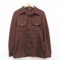 【20%OFF】M★古着 長袖 シャツ ジャケット メンズ 80年代 80s こげ茶 ブラウン 25sep25 中古 アウター