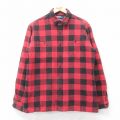 【20%OFF】L★古着 ラルフローレン Ralph Lauren 長袖 ブランド シャツ ジャケット メンズ 90年代 90s FARRELL コットン 赤他 レッド バッファロー チェック 内側キルティング 【spe】 25oct15 中古 アウター