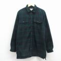 XL★古着 エルエルビーン 長袖 シャツ ジャケット メンズ 00年代 00s ロング丈 コットン 緑他 タータン チェック ブラックウォッチ 内側フリース【spe】 26mar03