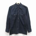 S★古着 長袖 シャツ ジャケット メンズ 80年代 80s USA製 紺 26mar03