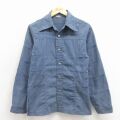 XS★古着 長袖 シャツ ジャケット メンズ 80年代 80s 紺 26mar03
