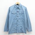 M★古着 シアーズ 長袖 シャツ ジャケット メンズ 80年代 80s 薄紺 26mar11