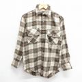 【50%OFF】S★古着 GANT 長袖 ウール シャツ メンズ 90年代 90s ベージュ他 カーキ チェック 24oct12 中古 トップス