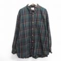XL★古着 レッドヘッド 長袖 フランネル シャツ メンズ 大きいサイズ コットン ボタンダウン 緑他 グリーン チェック 【spe】 25mar13 中古 トップス