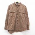 XL★古着 トミーヒルフィガー TOMMY HILFIGER 長袖 ブランド ヘビー フランネル シャツ メンズ 90年代 90s コットン 茶他 ブラウン チェック 25mar18 中古 トップス