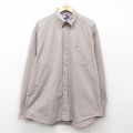 XL★古着 トミーヒルフィガー TOMMY HILFIGER 長袖 ブランド フランネル シャツ メンズ 90年代 90s 千鳥格子 ワンポイントロゴ 大きいサイズ コットン ボタンダウン 茶他 ブラウン チェック 【spe】 25mar18 中古 トップス