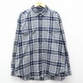 XL★古着 トミーヒルフィガー TOMMY HILFIGER 長袖 ブランド フランネル シャツ メンズ ワンポイントロゴ 大きいサイズ コットン グレー他 チェック 25mar18 中古 トップス
