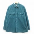 XL★古着 セントジョンズベイ 長袖 ヘビー フランネル シャツ メンズ 90年代 90s 大きいサイズ コットン 青緑 【spe】 25mar18 中古 トップス