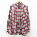 XL★古着 ラルフローレン Ralph Lauren 長袖 ブランド フランネル シャツ メンズ 90年代 90s ワンポイントロゴ BLAKE 大きいサイズ コットン ボタンダウン エンジ他 チェック 【spe】 25mar21 中古 トップス