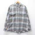 XL★古着 ドッカーズ 長袖 フランネル シャツ メンズ 90年代 90s 大きいサイズ コットン グレー 霜降り他 チェック 【spe】 25mar26 中古 トップス