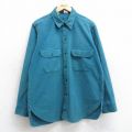 L★古着 ウールリッチ WOOLRICH 長袖 ヘビー フランネル シャツ メンズ 90年代 90s コットン USA製 緑系 グリーン 25sep16 中古 トップス