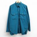【20%OFF】L★古着 アールイーアイ REI 長袖 フランネル シャツ メンズ 80年代 80s 青緑 25sep16 中古 トップス