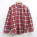 【20%OFF】S★古着 長袖 フランネル シャツ メンズ 80年代 80s 赤他 レッド チェック 25sep25 中古 トップス