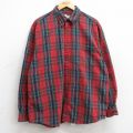 【20%OFF】XL★古着 エディーバウアー 長袖 フランネル シャツ メンズ 00年代 00s コットン 赤他 レッド チェック 【spe】 25sep26 中古 トップス