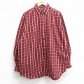 【20%OFF】XL★古着 ラルフローレン Ralph Lauren 長袖 ブランド ヘビー フランネル シャツ メンズ 90年代 90s ワンポイントロゴ BLAKE 大きいサイズ ロング丈 コットン ボタンダウン 赤他 レッド チェック 【spe】 25sep26 中古 トップス