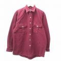 XL★古着 長袖 ヘビー フランネル シャツ メンズ コットン エンジ 25oct02 中古 トップス