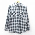L★古着 長袖 フランネル シャツ メンズ 90年代 90s グレー他 バッファロー チェック 25oct02 中古 トップス