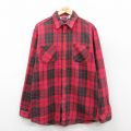 L★古着 ビッグマック BIG MAC 長袖 ヘビー フランネル シャツ メンズ 80年代 80s ロング丈 コットン USA製 赤他 レッド チェック 【spe】 25oct02 中古 トップス