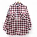 XL★古着 ウールリッチ WOOLRICH 長袖 フランネル シャツ メンズ 00年代 00s ロング丈 グレー他 チェック 内側キルティング 25oct03 中古 トップス