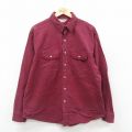 XL★古着 ファイブブラザー 長袖 ヘビー フランネル シャツ メンズ 80年代 80s 大きいサイズ コットン USA製 エンジ 【spe】 25oct18 中古 トップス