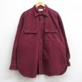 【20%OFF】XL★古着 エルエルビーン LLBEAN 長袖 ヘビー フランネル シャツ メンズ 80年代 80s シャモアクロス 大きいサイズ コットン USA製 エンジ 25oct18 中古 トップス