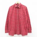 【20%OFF】XL★古着 ピューリタン 長袖 フランネル シャツ メンズ 90年代 90s 大きいサイズ ロング丈 コットン USA製 赤他 レッド チェック 25oct24 中古 トップス