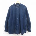 【20%OFF】XL★古着 エディーバウアー 長袖 ヘビー フランネル シャツ メンズ 00年代 00s 大きいサイズ コットン 紺 ネイビー 25oct25 中古 トップス