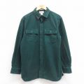 【20%OFF】L★古着 エルエルビーン LLBEAN 長袖 ヘビー フランネル シャツ メンズ 00年代 00s コットン 緑 グリーン 25oct25 中古 トップス