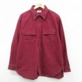 【20%OFF】XL★古着 エルエルビーン LLBEAN 長袖 ヘビー フランネル シャツ メンズ 80年代 80s シャモアクロス 大きいサイズ コットン USA製 エンジ系 25oct28 中古 トップス