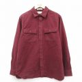 【20%OFF】L★古着 エルエルビーン LLBEAN 長袖 ヘビー フランネル シャツ メンズ 00年代 00s シャモアクロス コットン エンジ系 25oct28 中古 トップス