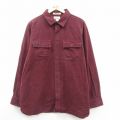 【20%OFF】XL★古着 エルエルビーン LLBEAN 長袖 ヘビー フランネル シャツ メンズ 00年代 00s シャモアクロス 大きいサイズ　ロング丈 コットン エンジ系 25oct28 中古 トップス