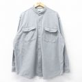XL★古着 セントジョンズベイ 長袖 ヘビー フランネル シャツ メンズ 90年代 90s 大きいサイズ ロング丈 ノーカラー グレー 25oct27 中古 トップス