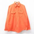【20%OFF】XL★古着 長袖 ヘビー フランネル シャツ メンズ 70年代 70s チェーンソー 大きいサイズ コットン USA製 オレンジ 【spe】 25oct27 中古 トップス