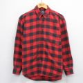 【20%OFF】L★古着 ギャップ GAP 長袖 フランネル シャツ メンズ 90年代 90s コットン ボタンダウン 赤他 レッド バッファロー チェック 【spe】 25oct30 中古 トップス