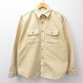 【20%OFF】XL★古着 長袖 ヘビー フランネル シャツ メンズ 80年代 80s コットン USA製 薄黄 イエロー 25oct31 中古 トップス