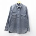 XL★古着 ウールリッチ 長袖 ヘビー フランネル シャツ メンズ 90年代 90s 大きいサイズ ロング丈 コットン USA製 グレー 25nov11