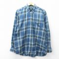 XL★古着 ドッカーズ 長袖 フランネル シャツ メンズ 90年代 90s コットン ボタンダウン薄紺他 チェック 25nov11