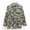 M★古着 ウールリッチ 長袖 ヘビー フランネル シャツ メンズ 90年代 90s コットン USA製 ベージュ 迷彩【spe】 25nov12
