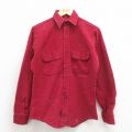【20%OFF】S★古着 ファイブブラザー 長袖 ヘビー フランネル シャツ メンズ 80年代 80s コットン USA製 エンジ 25nov12