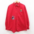 XL★古着 長袖 ヘビー フランネル シャツ メンズ 90年代 90s ルーニーテューンズ トゥイーティー シルベスター コットン 赤【spe】 25nov14