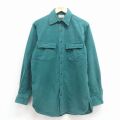 L★古着 エルエルビーン 長袖 ヘビー フランネル シャツ メンズ 80年代 80s コットン USA製 青緑 25nov22