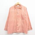L★古着 長袖 フランネル パジャマ シャツ メンズ 70年代 70s USA製 薄エンジ 25nov22