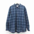 XL★古着 レッドヘッド 長袖 フランネル シャツ メンズ 大きいサイズ コットン ボタンダウン 紺 チェック 25nov22