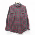 XL★古着 ラルフローレン 長袖 ブランド フランネル シャツ メンズ 90年代 90s コットン 緑他 チェック 25nov25