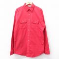 XL★古着 ファイブブラザー 長袖 ヘビー フランネル シャツ メンズ 80年代 80s ロング丈 コットン USA製 赤 25nov25