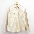 L★古着 MR.LEGGS 長袖 ヘビー フランネル シャツ メンズ 80年代 80s コットン USA製 薄黄色 25dec06